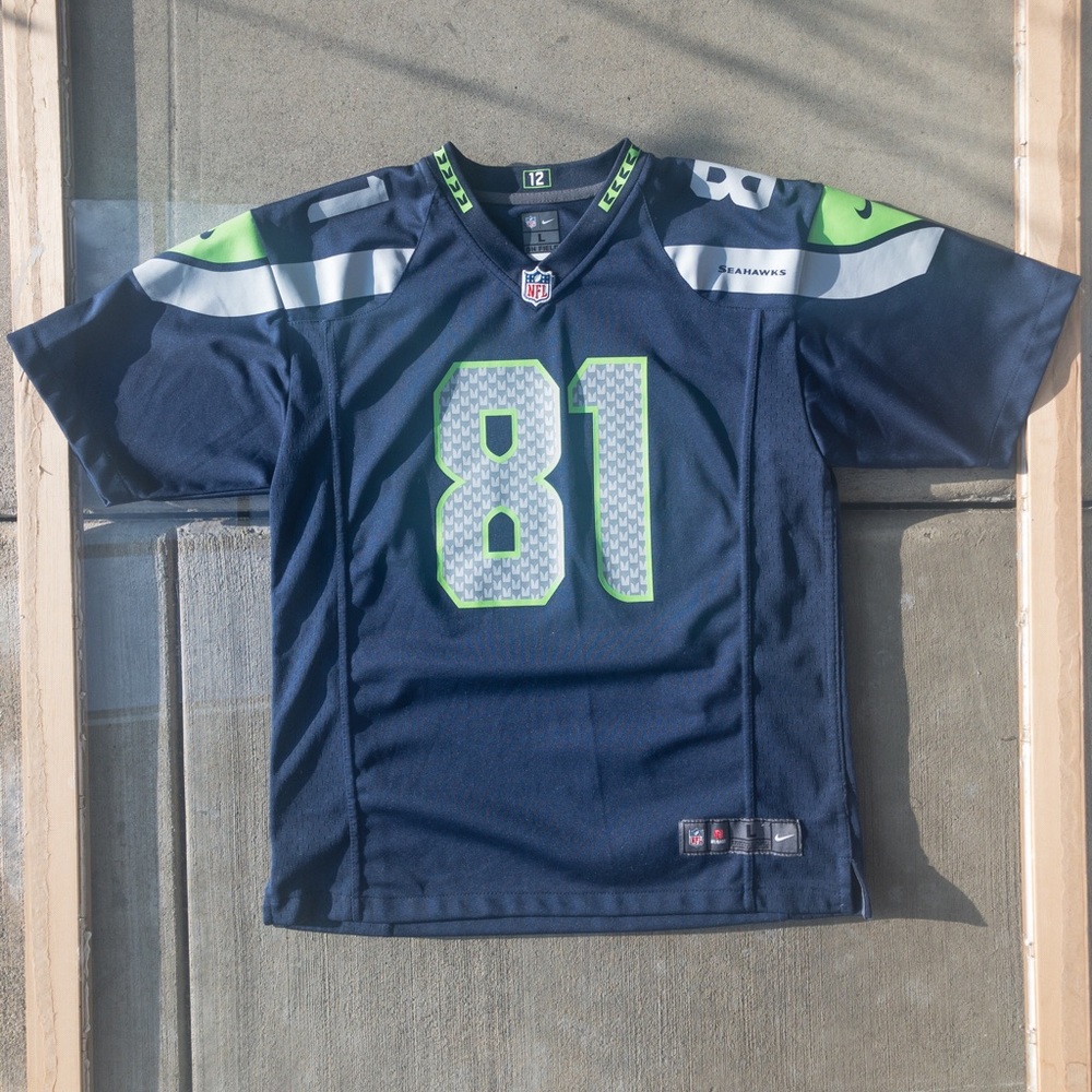 Seahawks 81 Golden Tate Genuine NFL “On Field” Brand Jersey Boys Large